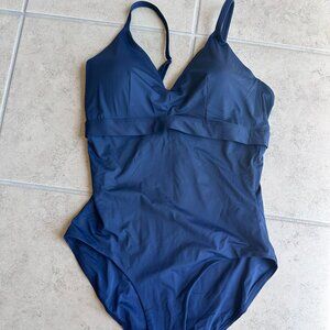 SPANX Navy one piece swimsuit, size L